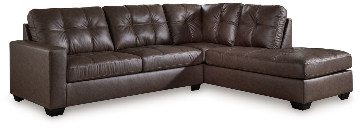 Barlin Mills - Sectional Dark Brown 2 Pc. Right Arm Facing Corner Chaise Sectional by Benchcraft® | Bel Furniture