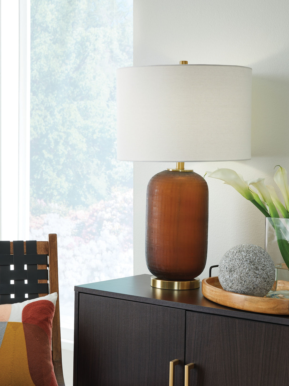 Farberman - Amber - Glass Table Lamp by Signature Design by Ashley® | Bel Furniture