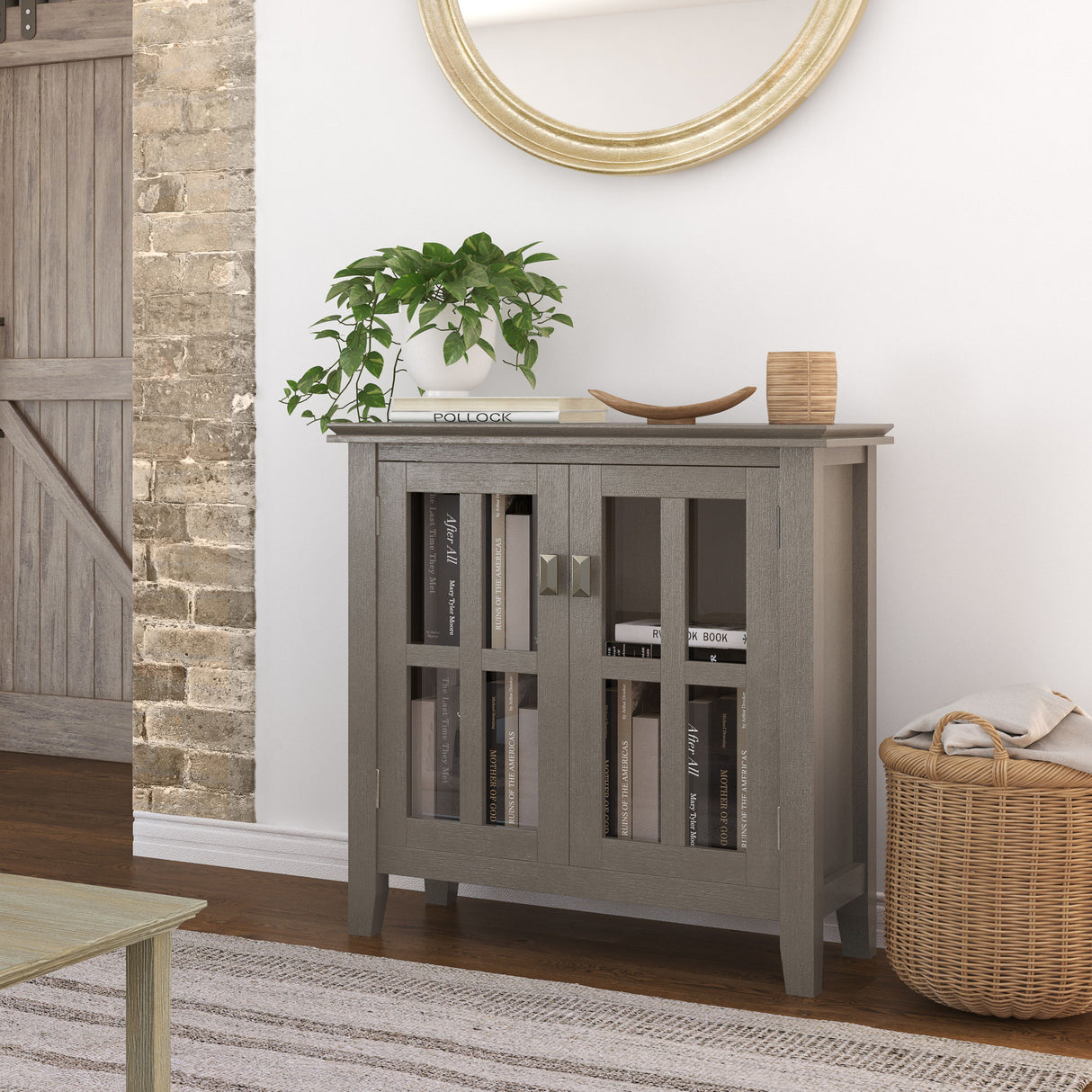 Artisan - Handcrafted Low Storage Cabinet by Simpli-Home | Bel Furniture