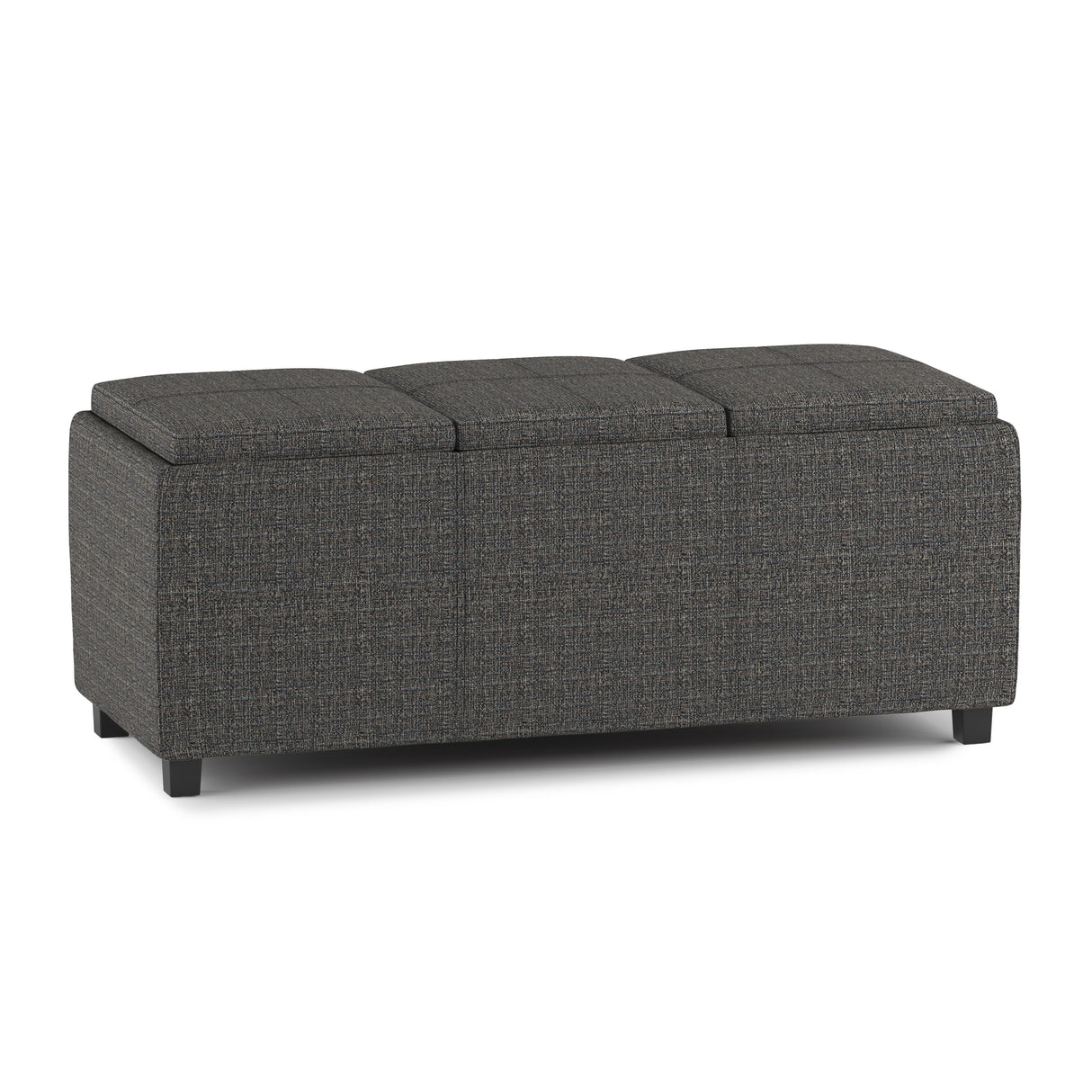 Avalon - Multi Functional Storage Ottoman Dark Gray Fabric by Simpli-Home | Bel Furniture