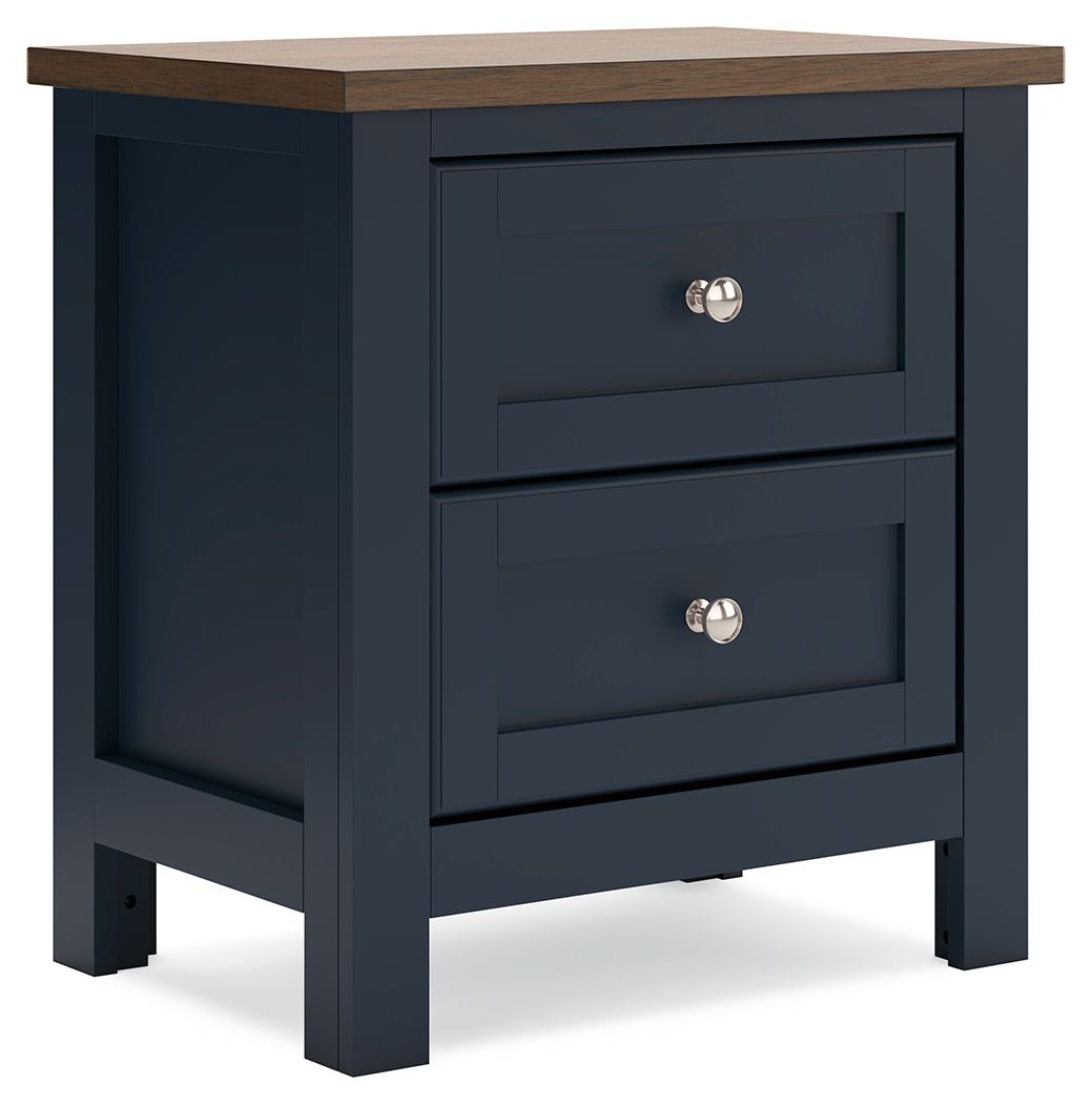 Landocken - Brown / Blue - Two Drawer Night Stand by Signature Design by Ashley® | Bel Furniture