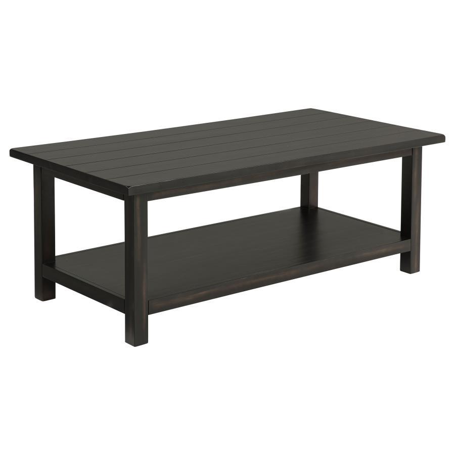 Payne - Wood Coffee Table with Shelf Black by Coaster Fine Furniture | Bel Furniture