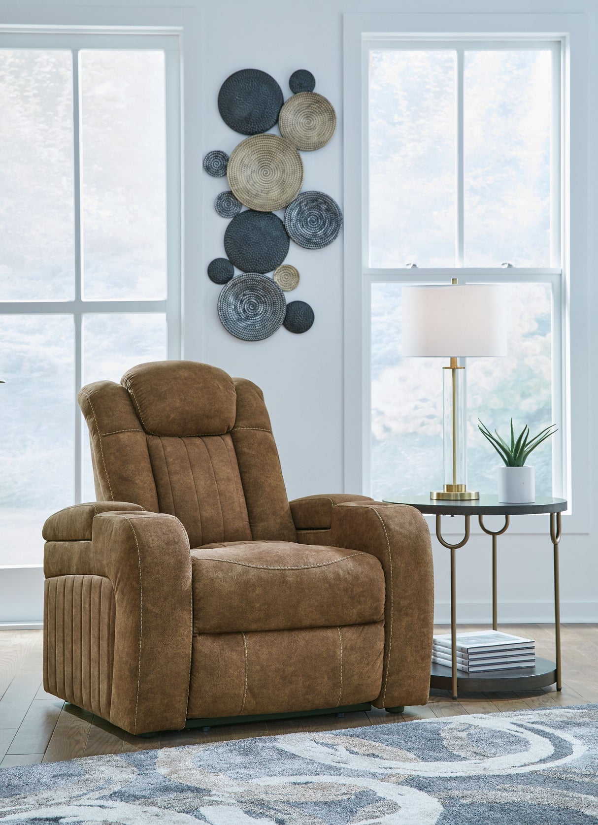 Wolfridge - Brindle - Power Recliner/Adj Headrest by Signature Design by Ashley® | Bel Furniture