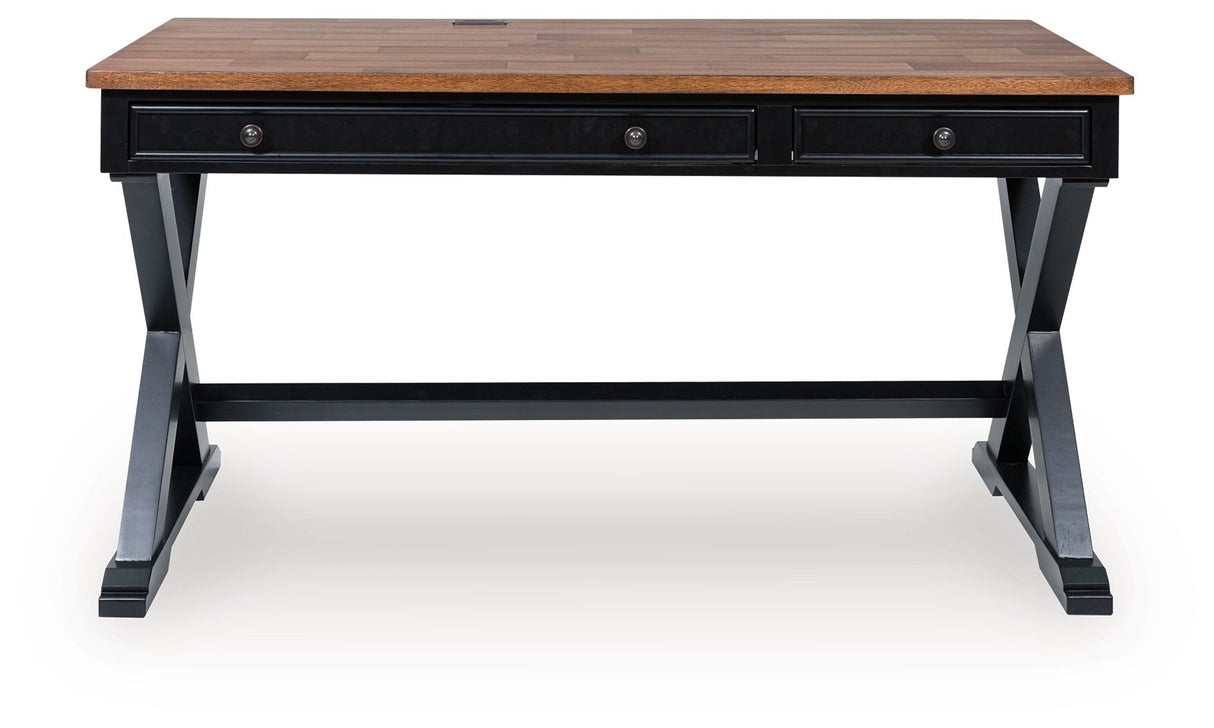 Wildenauer - Brown / Black - Home Office Desk by Signature Design by Ashley® | Bel Furniture