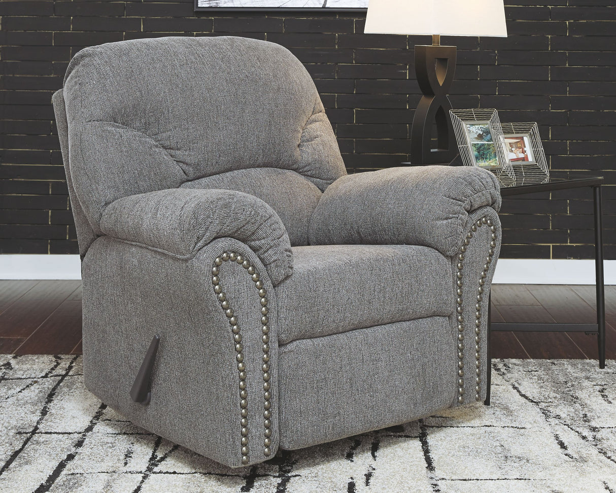 Allmaxx - Pewter - Rocker Recliner by Benchcraft® | Bel Furniture