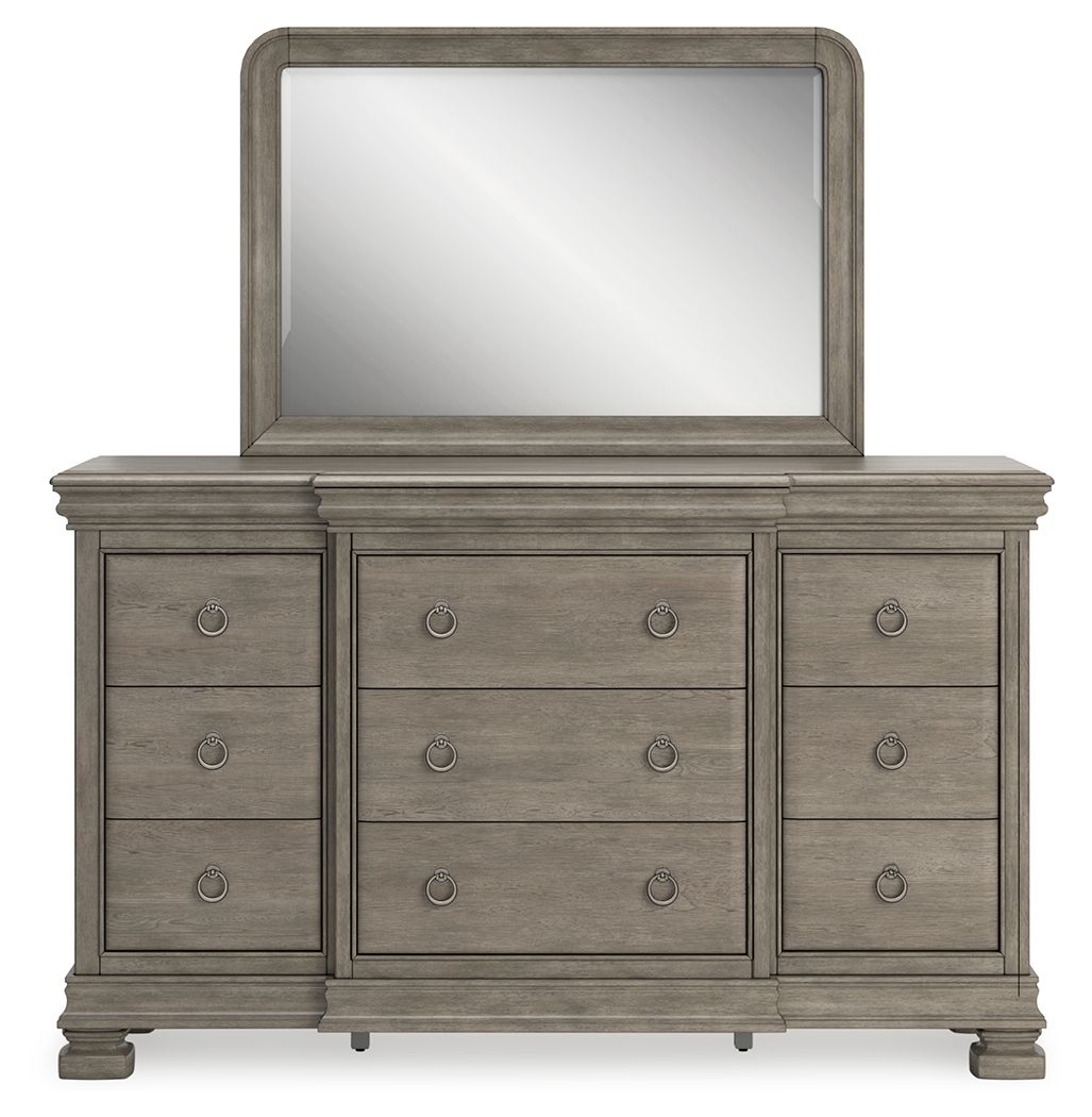 Lexorne - Gray - Dresser And Mirror by Signature Design by Ashley® | Bel Furniture