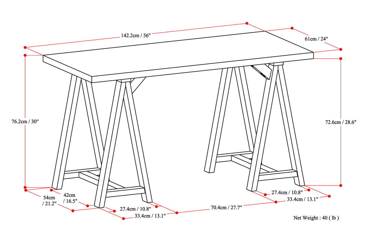 Sawhorse - Handcrafted Writing Desk