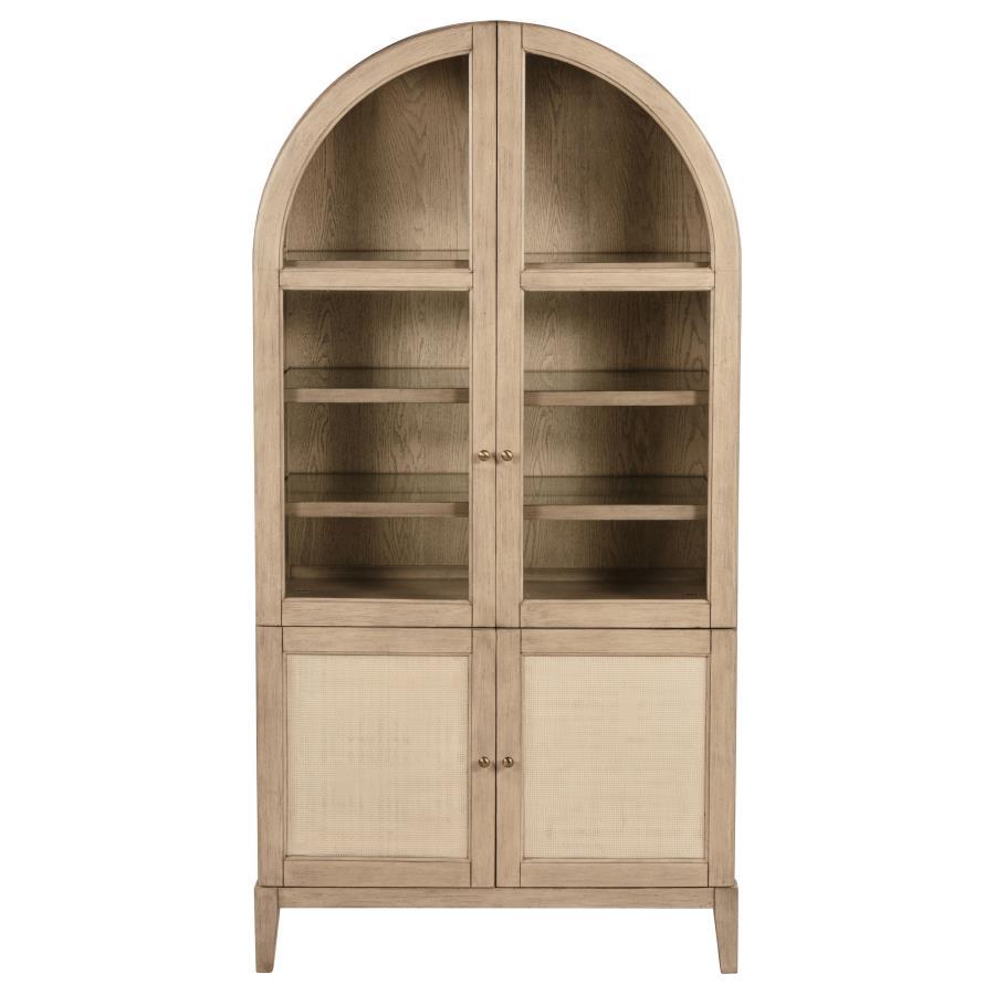 Kailani - 4-Door Cane Dining Vitrine Display Cabinet - Beige Oak by Coaster Fine Furniture | Bel Furniture