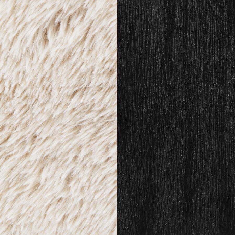 Fitzroy - Faux Fur Upholstered Chair Solid Wood Arms - Latte by Coaster Fine Furniture | Bel Furniture