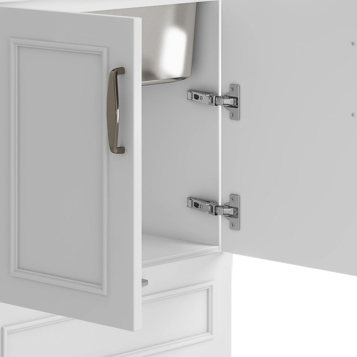 Laundry Cabinet With Faucet And Stainless Steel Sink - White by Simpli-Home | Bel Furniture