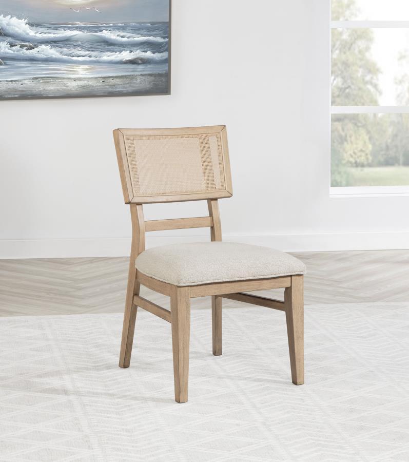 Kailani - Radio Weave Cane Dining Side Chair (Set of 2) - Beige Oak by Coaster Fine Furniture | Bel Furniture
