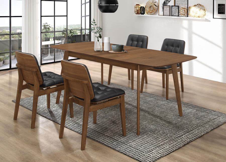 Redbridge - Rectangle Dining Set Dark Brown 5 Pc. Table, 4 Chairs by Coaster Fine Furniture | Bel Furniture