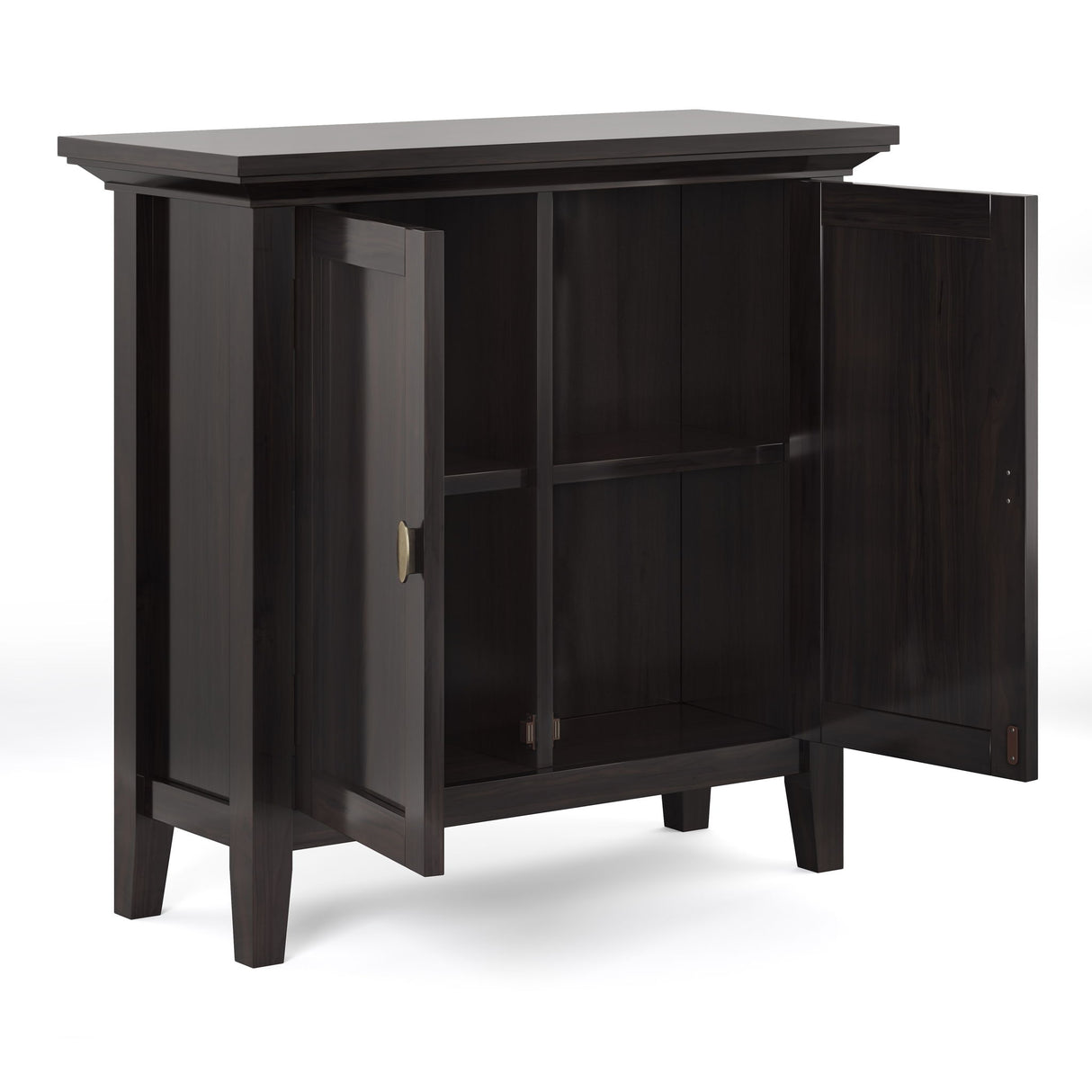 Redmond - Low Storage Cabinet - Hickory Brown by Simpli-Home | Bel Furniture