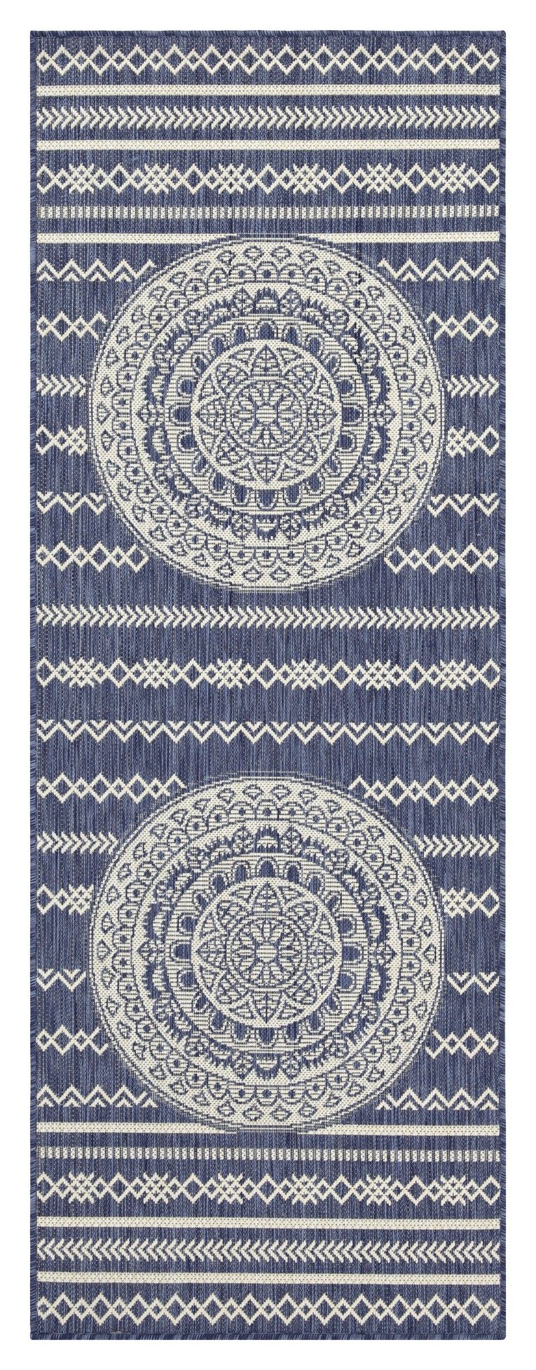 Sunshine - 2'7" X 7'3" Indoor / Outdoor Area Rug, Polypropylene Blue by Icona Home Decor | Bel Furniture
