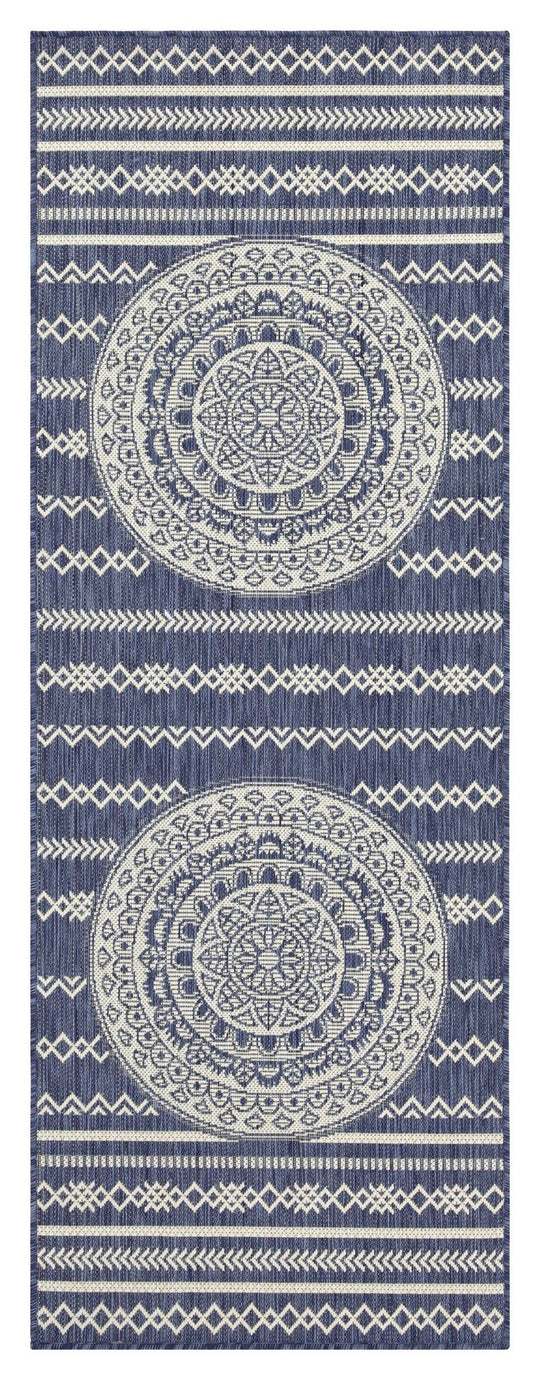 Sunshine - 2'7" X 7'3" Indoor / Outdoor Area Rug, Polypropylene Blue by Icona Home Decor | Bel Furniture