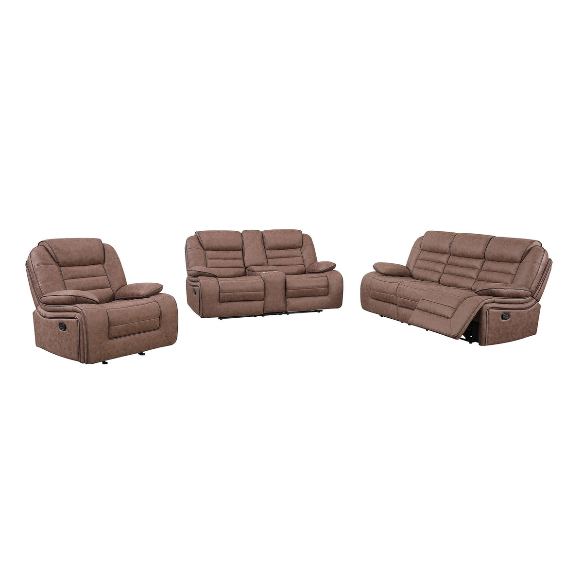 Lucius - Glider Recliner With Manual Recline - Brown