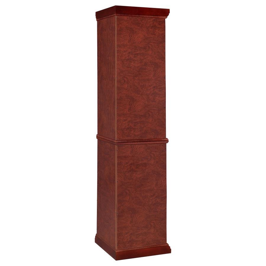 Appledale - 6-Shelf Corner Curio Display Cabinet - Medium Brown by CoasterEssence | Bel Furniture