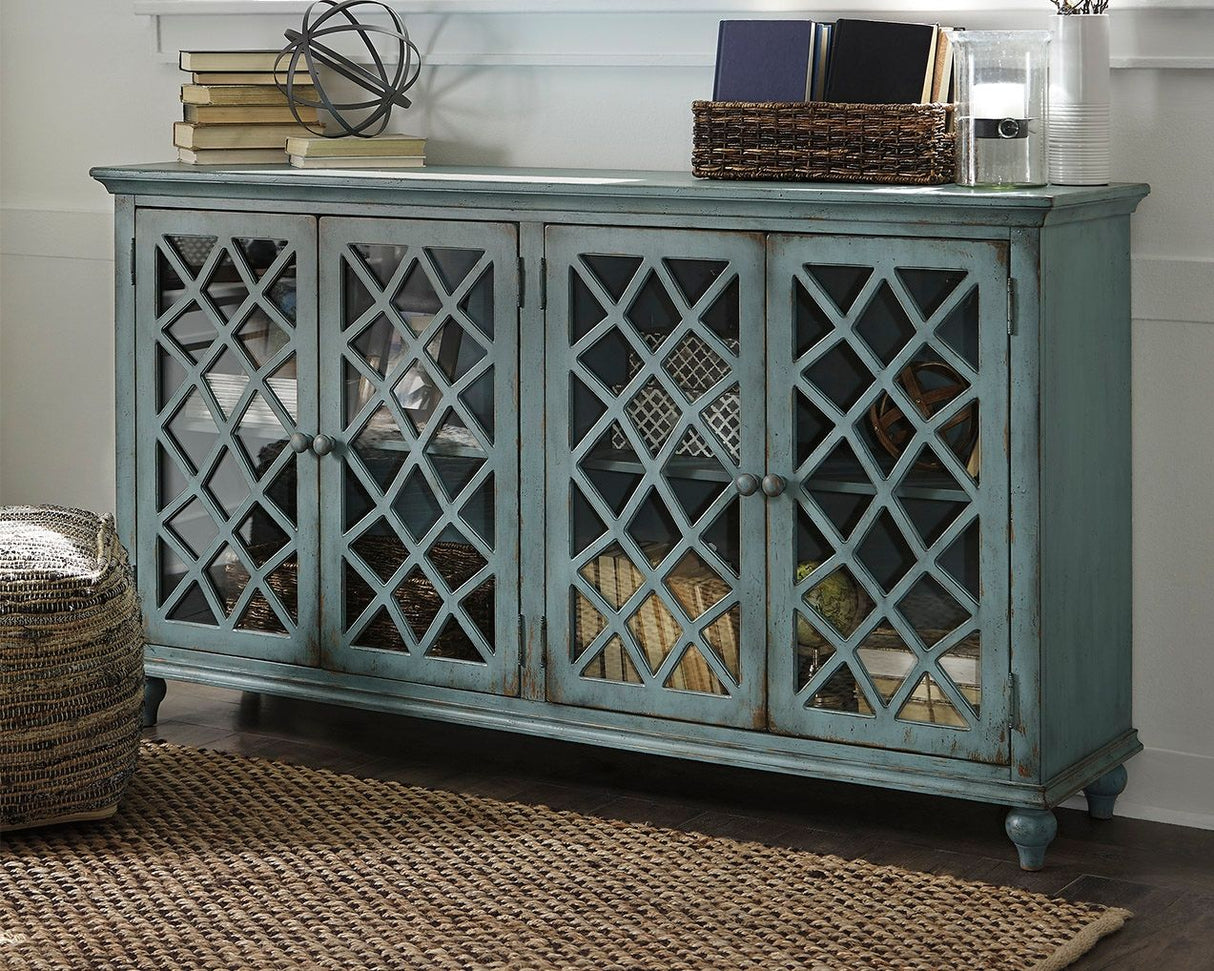 Mirimyn - Antique Teal - Accent Cabinet - Vintage Finish by Signature Design by Ashley® | Bel Furniture