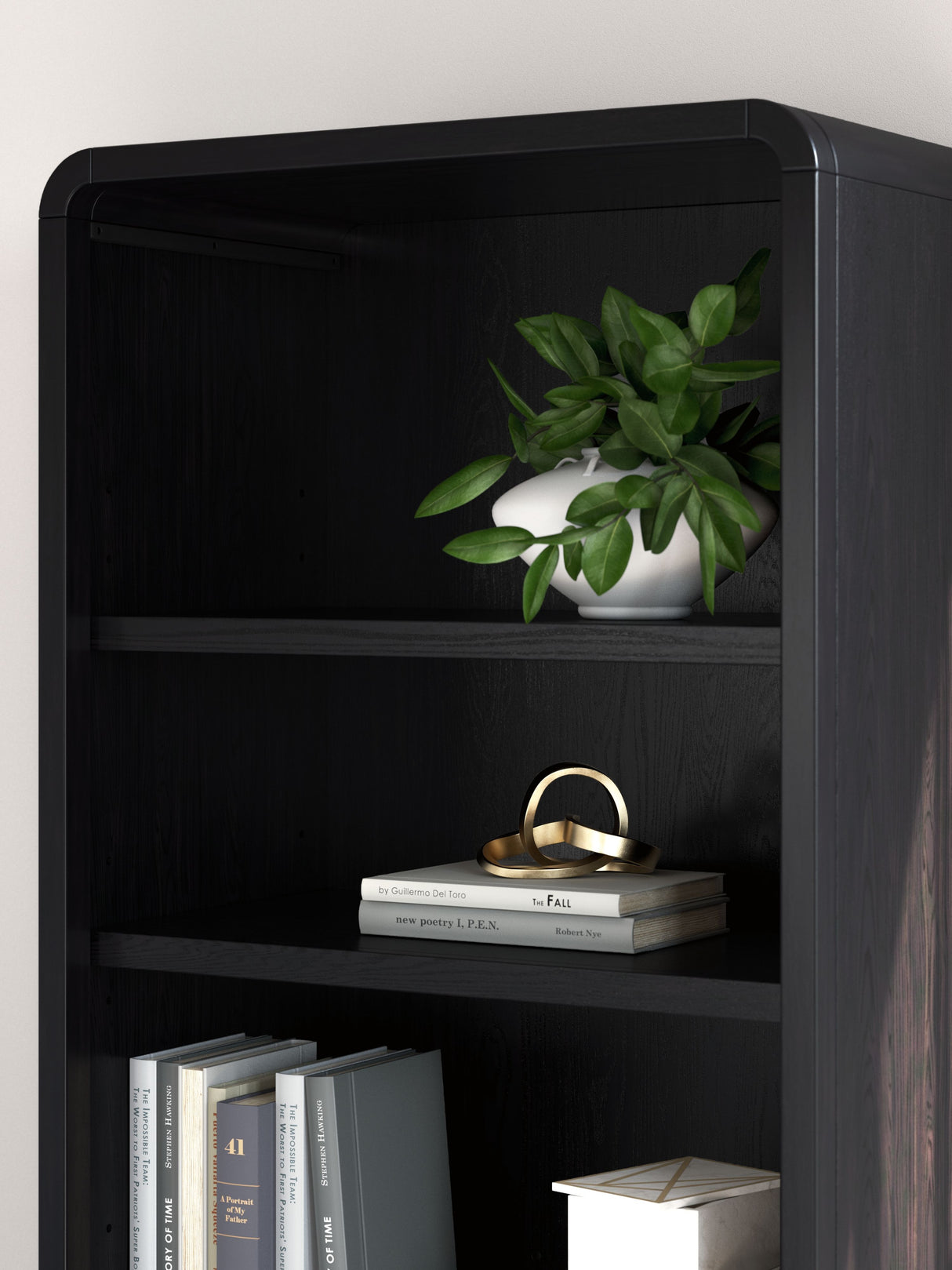 Rowanbeck - Black - Large Bookcase by Signature Design by Ashley® | Bel Furniture