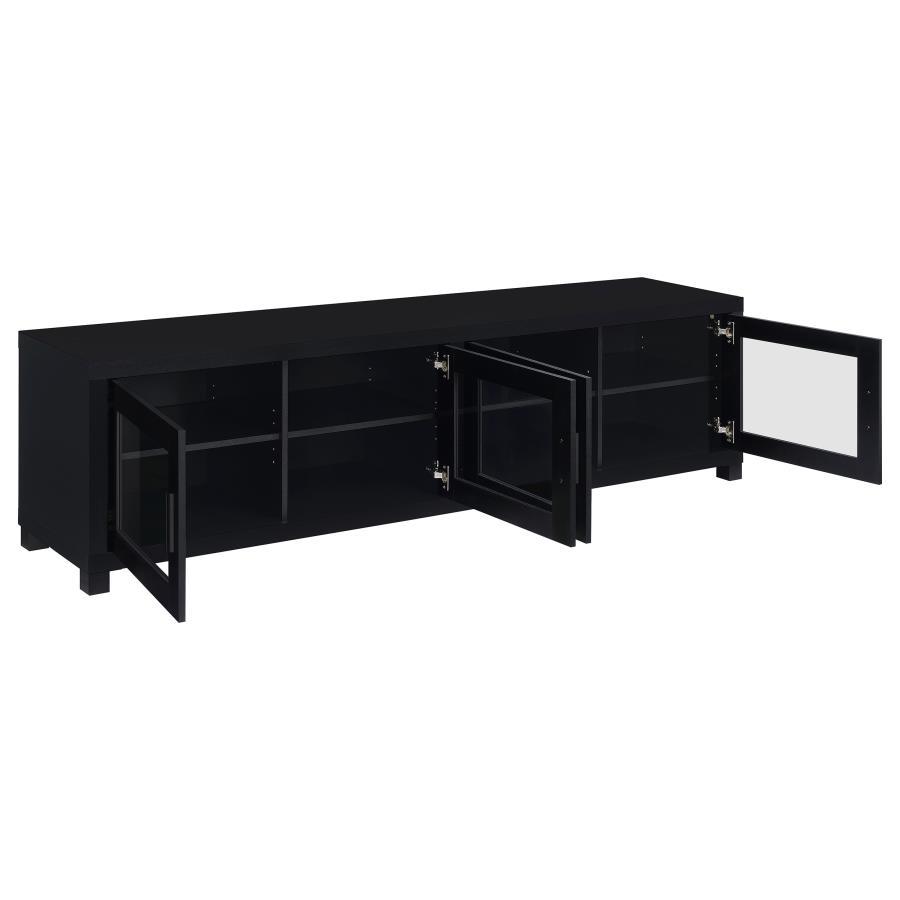 Jupiter - 4 Door Engineered Wood TV Stand - Black by Coaster Fine Furniture | Bel Furniture