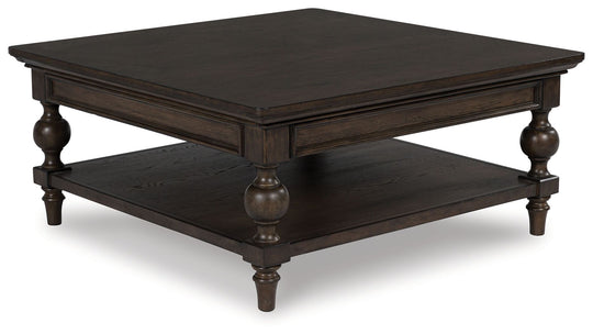 Veramond - Dark Brown - Square Cocktail Table by Signature Design by Ashley® | Bel Furniture
