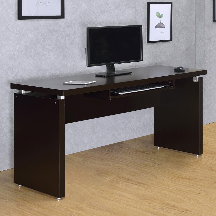 Skylar - Computer Desk With Keyboard Drawer - Cappuccino by CoasterEveryday | Bel Furniture