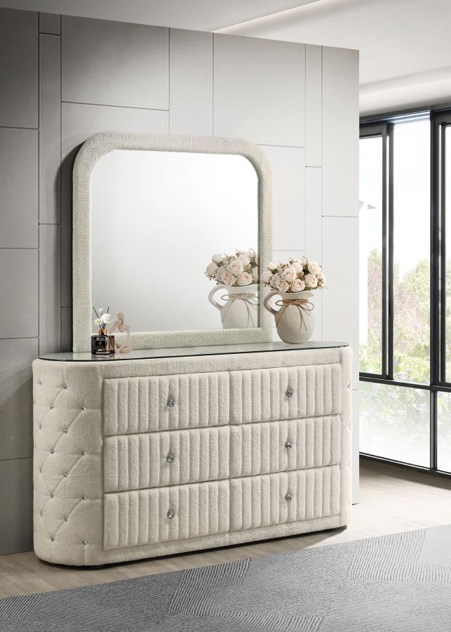 Sonya - 6-Drawer Upholstered Bedroom Dresser