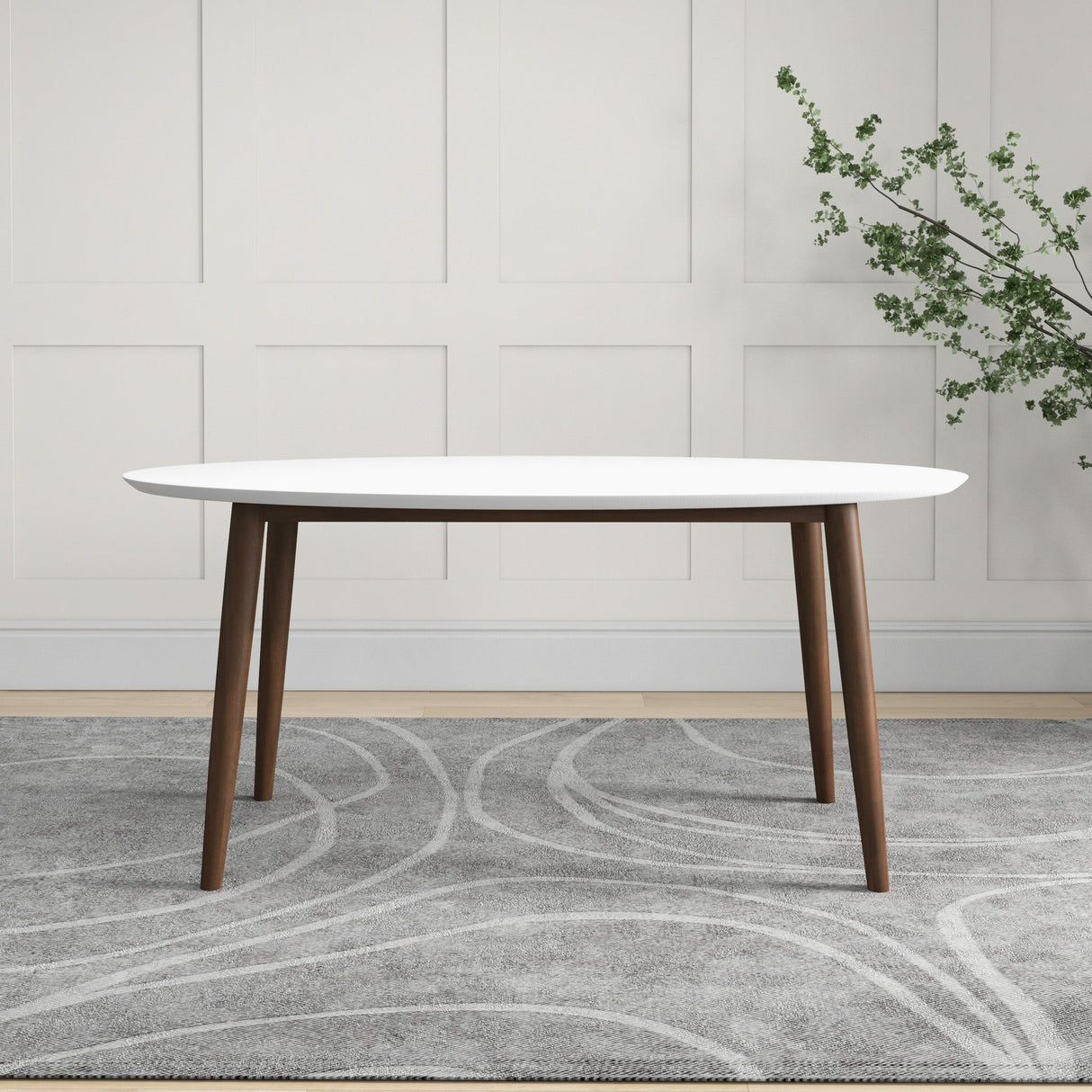 Ada - Mid-Century Modern Style Oval Dining Table