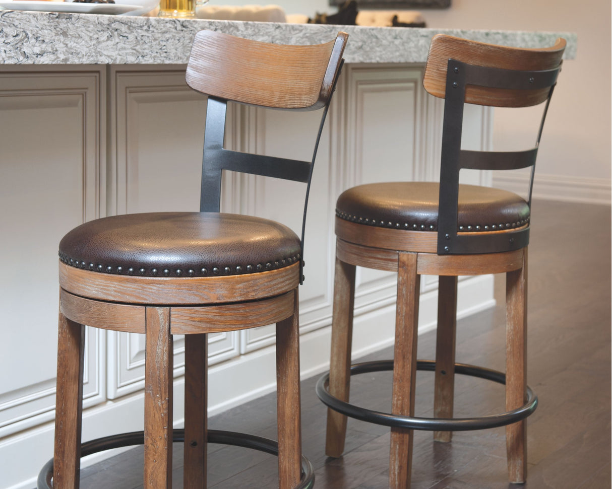 Pinnadel - Swivel Barstool by Signature Design by Ashley® | Bel Furniture