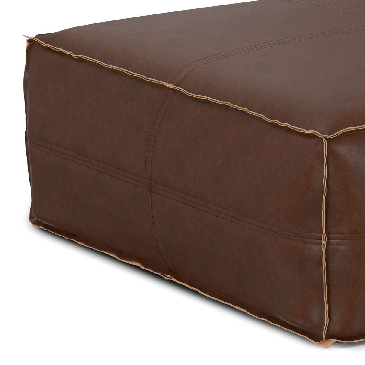 Brody - Large Square, Coffee Table Pouf by Simpli-Home | Bel Furniture