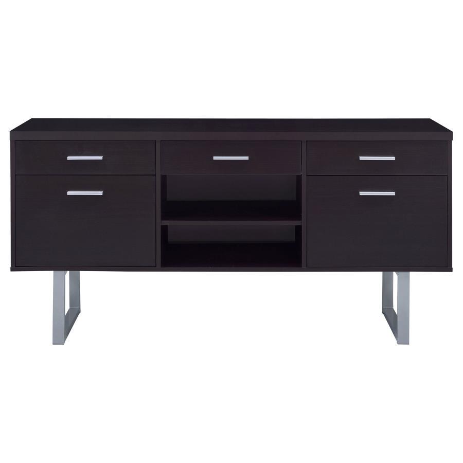 Lawtey - 5-Drawer Home Office Storage Credenza - Cappuccino by CoasterEveryday | Bel Furniture