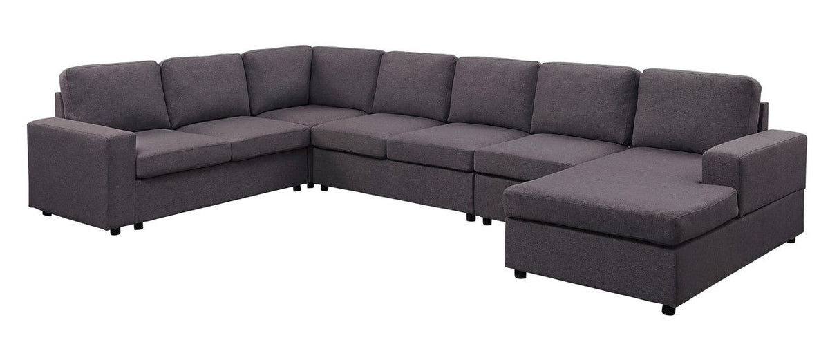 Tifton - Linen 7 Seat Reversible Modular Sectional Sofa Chaise by Lilola Home | Bel Furniture