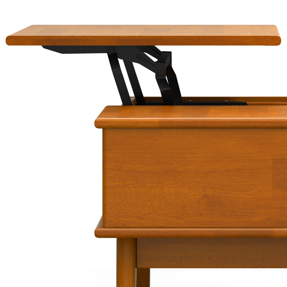 Draper - Lift Top Coffee Table - Teak by Simpli-Home | Bel Furniture