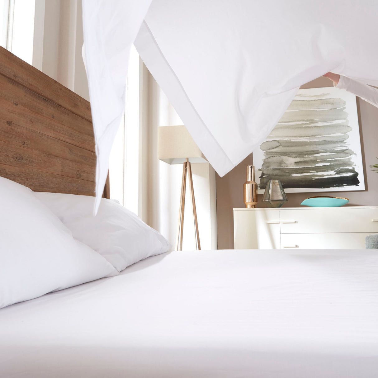 Sheet Set Luxurious Supima Cotton, Wrinkle Resistant, Breathable, With 2 Ghostgrip Band