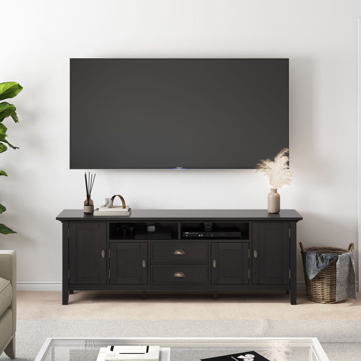Redmond - TV Media Stand - Hickory Brown by Simpli-Home | Bel Furniture