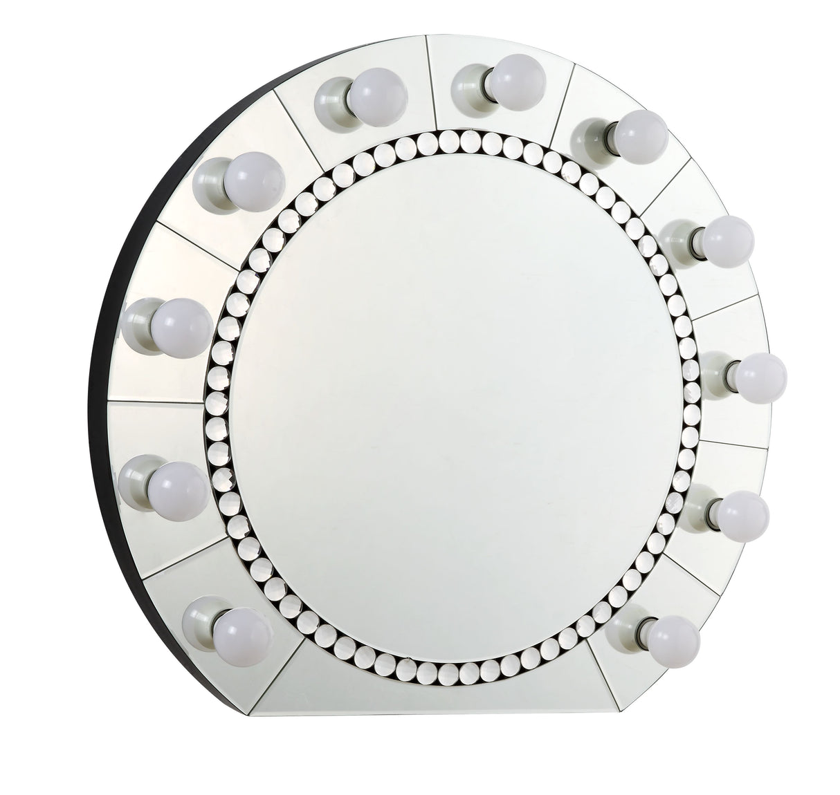 Farai - Glam Mirrored Faux Crystal Diamonds Wall Decor Mirror - Silver by Urban Nest | Bel Furniture