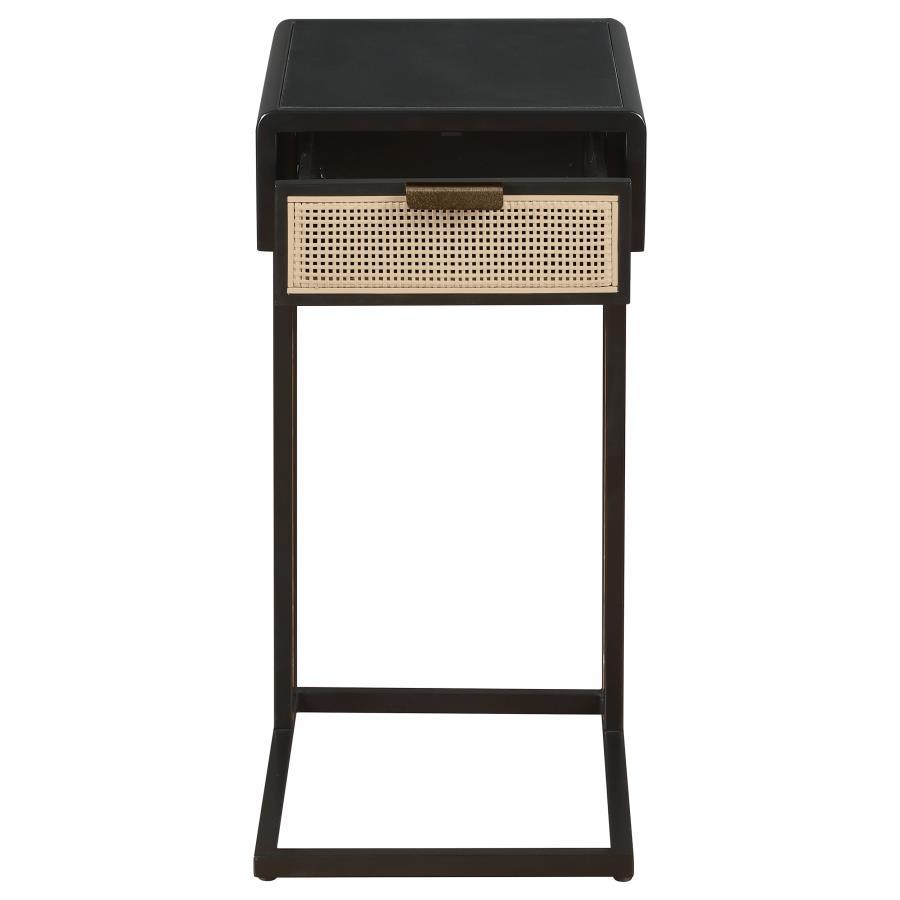 Amherst - 1-Drawer Radio Weave Cane Metal Side Table by Coaster Fine Furniture | Bel Furniture