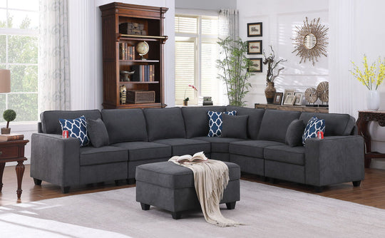 Cooper - Sectional Sofa With Ottoman And Cupholder