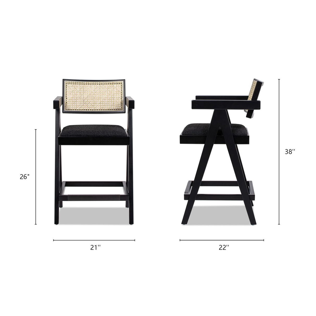 Milan - Modern Webbing Back Stool With Arms (Set of 3) by Jennifer Taylor Home | Bel Furniture