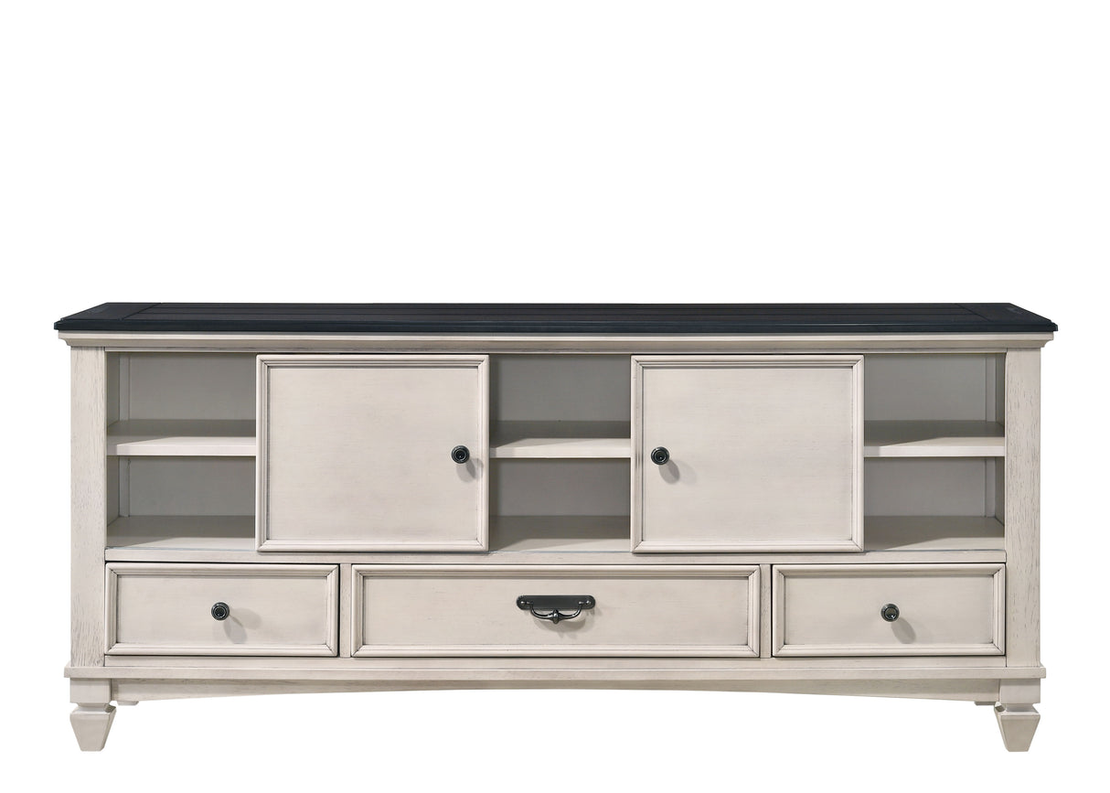 Sawyer - TV Stand - Antique White by Crown Mark | Bel Furniture