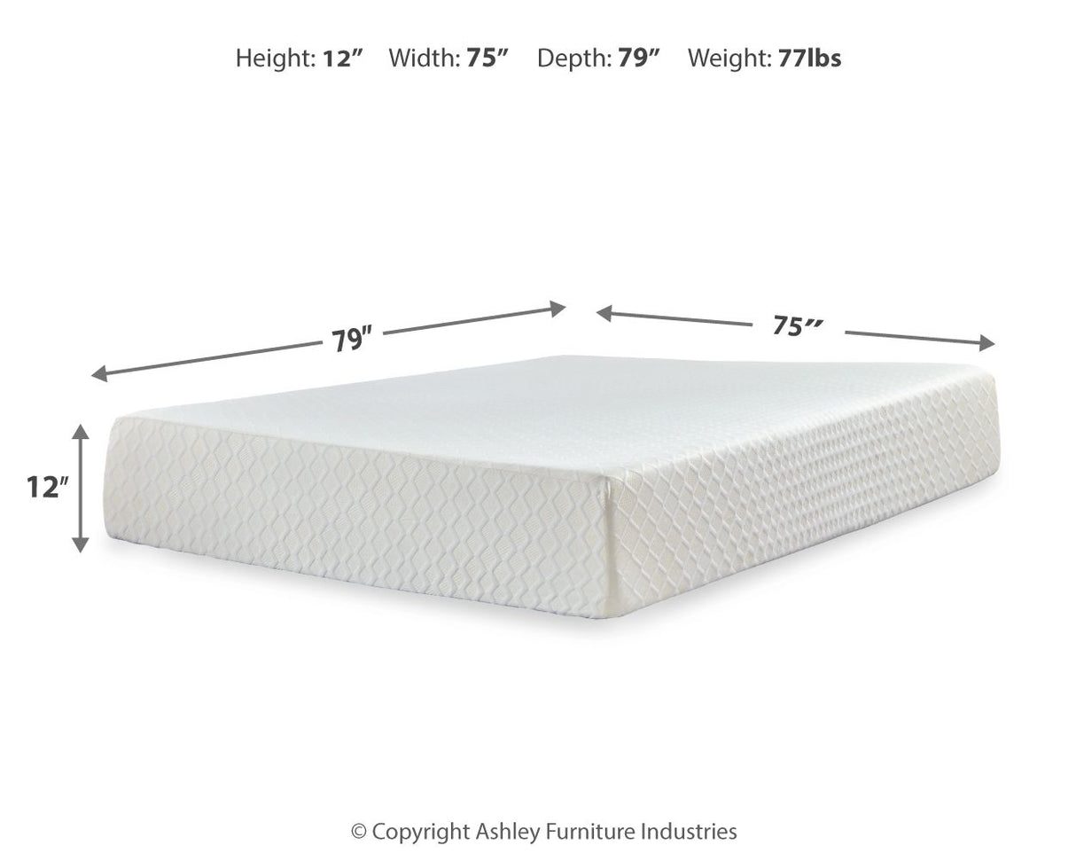 Chime - White - California King Mattress - 12-inch by Sierra Sleep® by Ashley | Bel Furniture