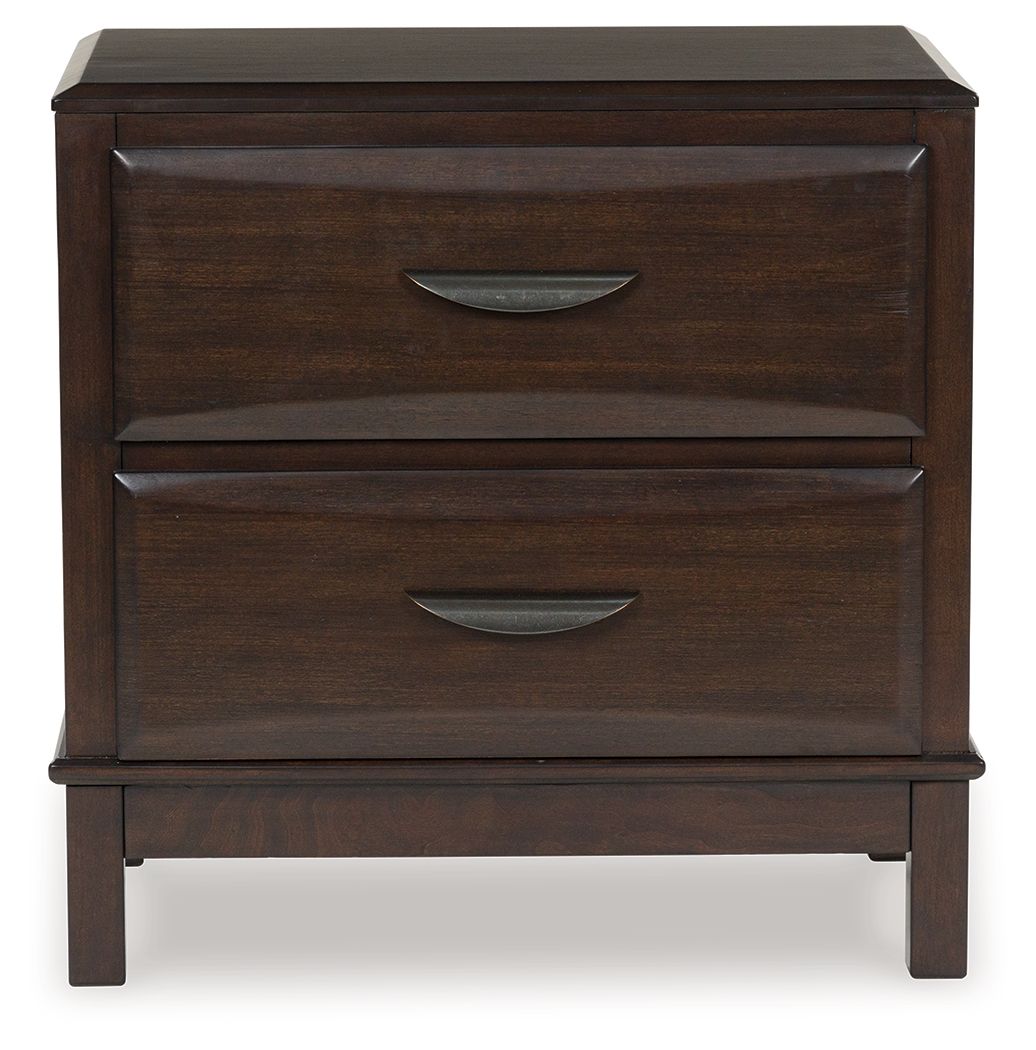 Vanmore - Dark Brown - Two Drawer Night Stand by Benchcraft® | Bel Furniture