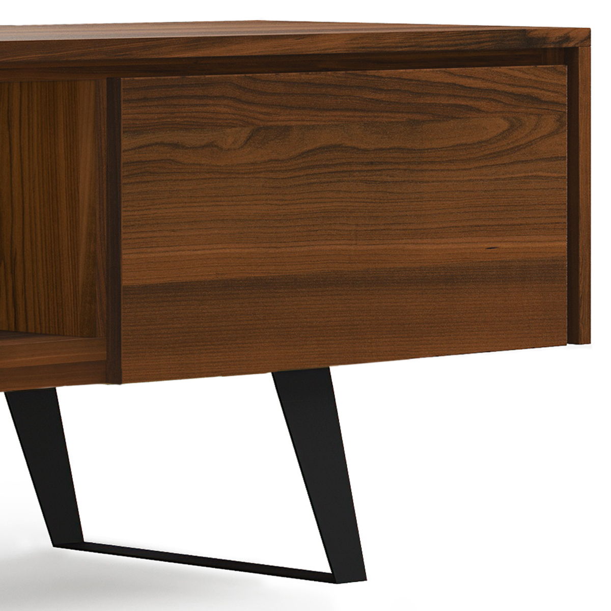 Lowry - Handcrafted TV Media Stand - Walnut by Simpli-Home | Bel Furniture