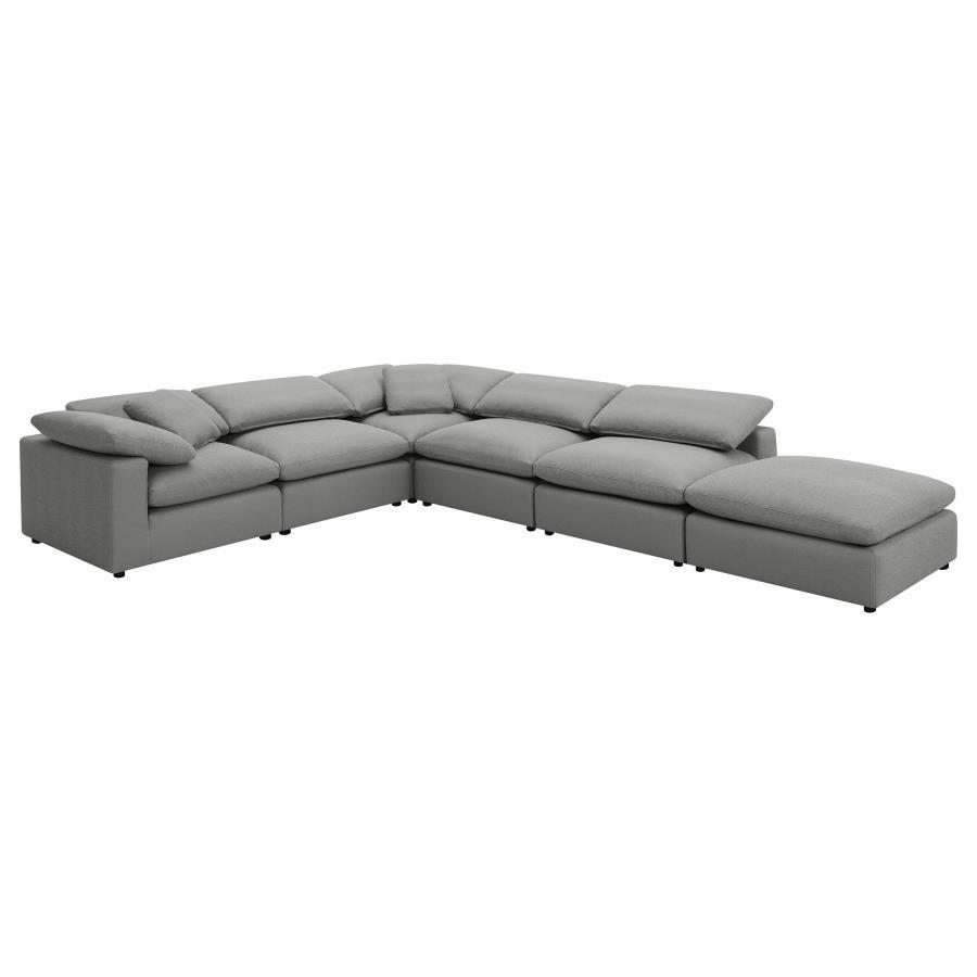 Raleigh - Boucle Upholstered Modular Sectional Gray 6 Pc. Sectional by Coaster Fine Furniture | Bel Furniture