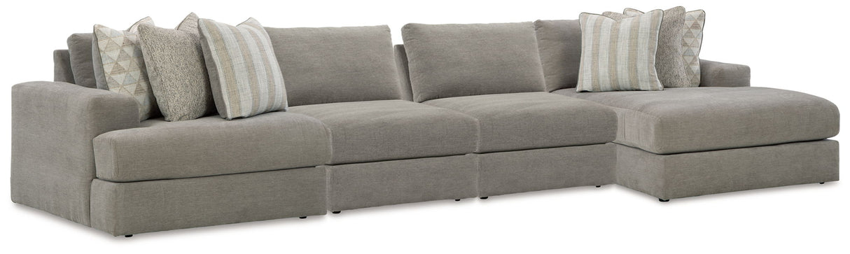 Avaliyah - Sectional Dark Gray 4 Pc. Right Arm Facing Corner Chaise Sectional by Signature Design by Ashley® | Bel Furniture