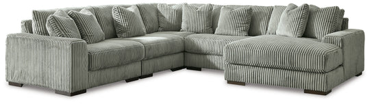 Lindyn - Sectional Pearl Silver 5 Pc. Right Arm Facing Sectional by Signature Design by Ashley® | Bel Furniture