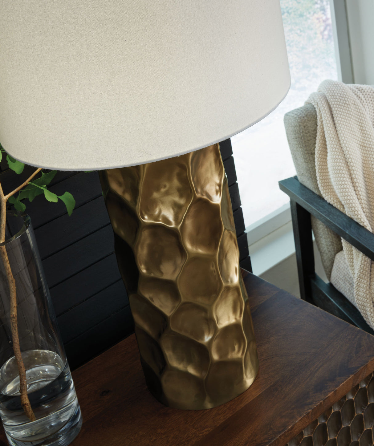 Marshawn - Gold Finish - Metal Table Lamp by Signature Design by Ashley® | Bel Furniture