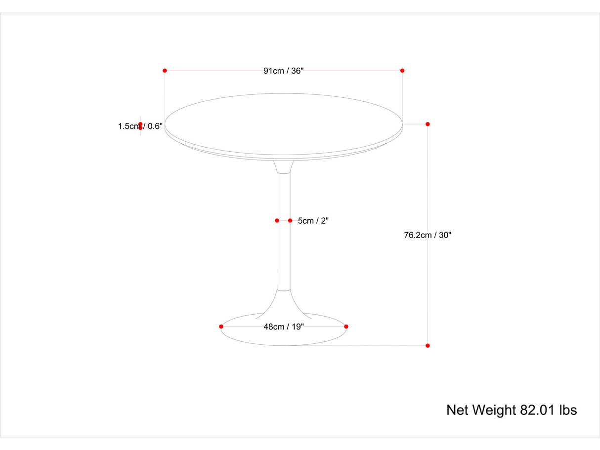 Osborne - Round Dining Table - White / Copper by Simpli-Home | Bel Furniture