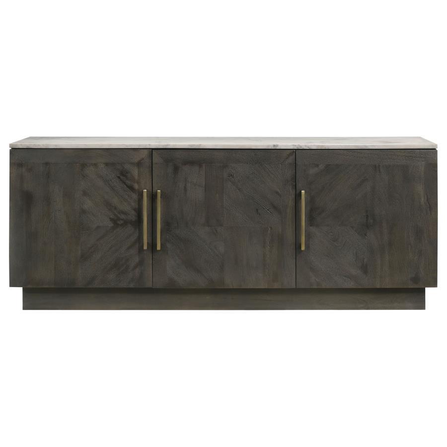 Dennis - 3 Door Marble Top Sideboard Buffet - Tobacco Gray by Coaster Fine Furniture | Bel Furniture