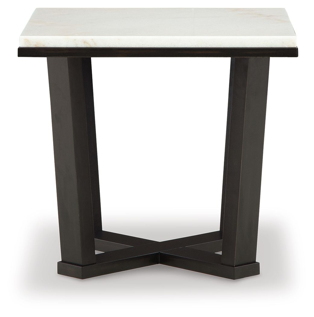 Fostead - White / Espresso - Square End Table by Signature Design by Ashley® | Bel Furniture